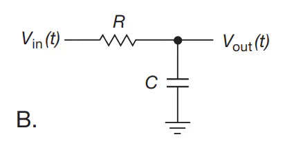 Schematic of an RC integrator circuit