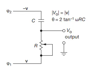 Schematic of a constant-amplitude phase shifter circuit